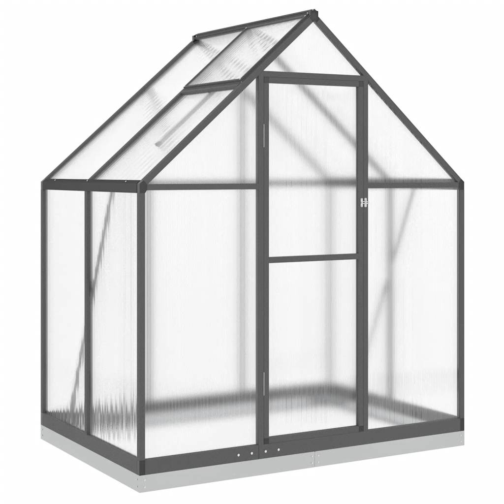 Gewächshaus mit Fundamentrahmen Silbern 169x58x195cm Aluminimum
