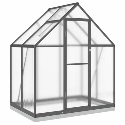 Gewächshaus mit Fundamentrahmen Silbern 169x58x195cm Aluminimum