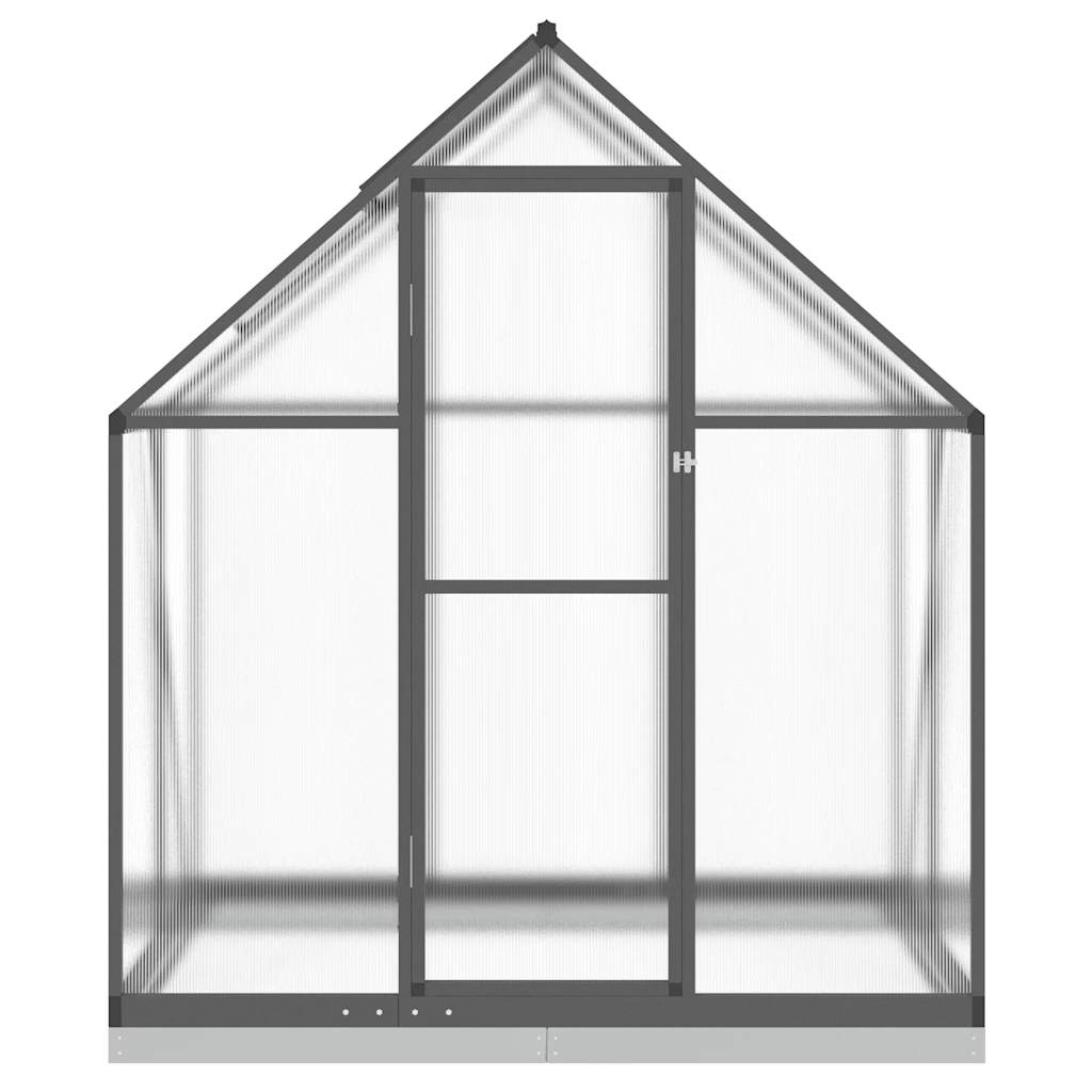 Gewächshaus mit Fundamentrahmen Silbern 169x58x195cm Aluminimum