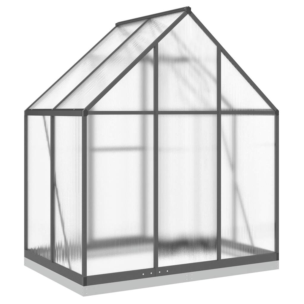 Gewächshaus mit Fundamentrahmen Silbern 169x58x195cm Aluminimum