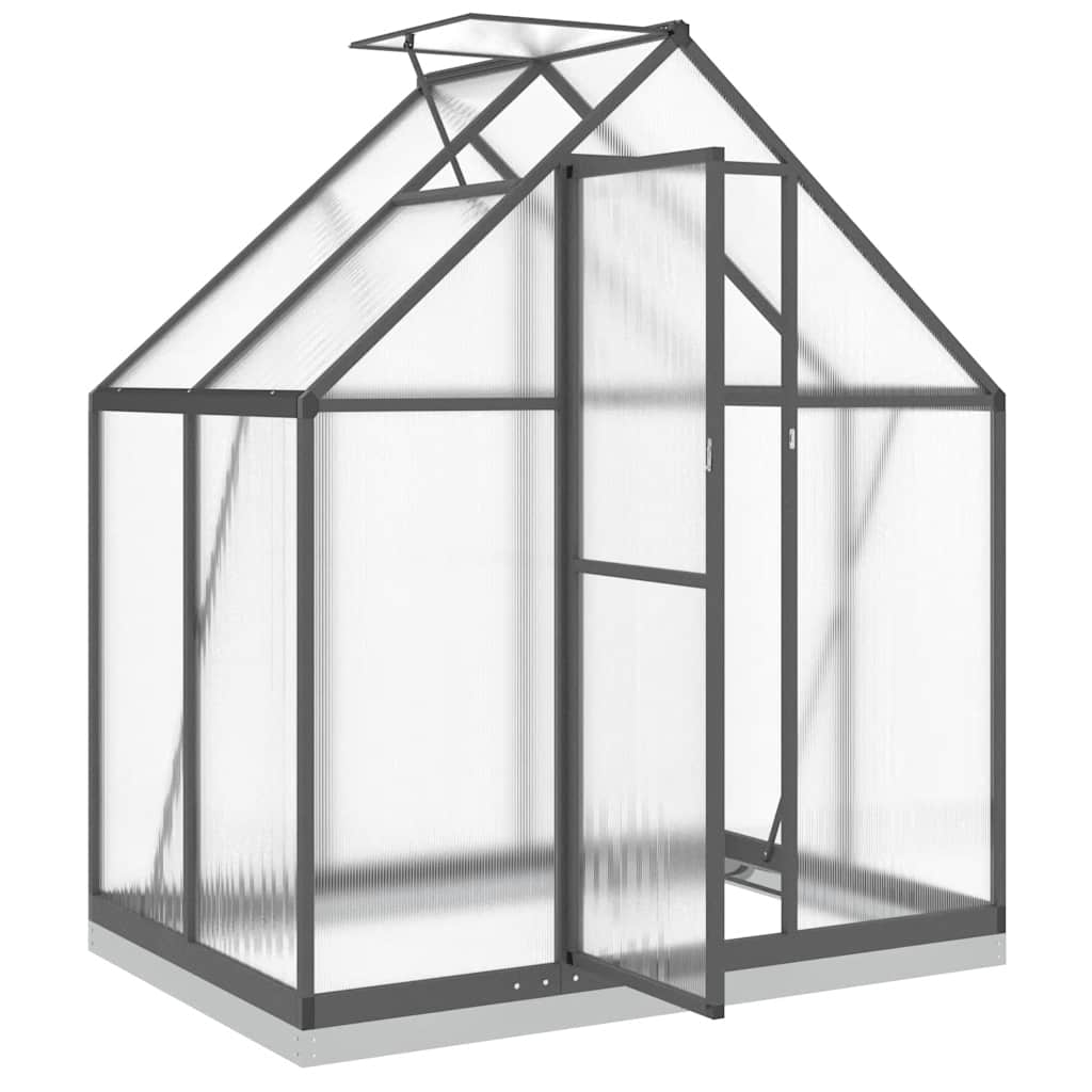 Gewächshaus mit Fundamentrahmen Silbern 169x58x195cm Aluminimum