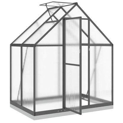 Gewächshaus mit Fundamentrahmen Silbern 169x58x195cm Aluminimum