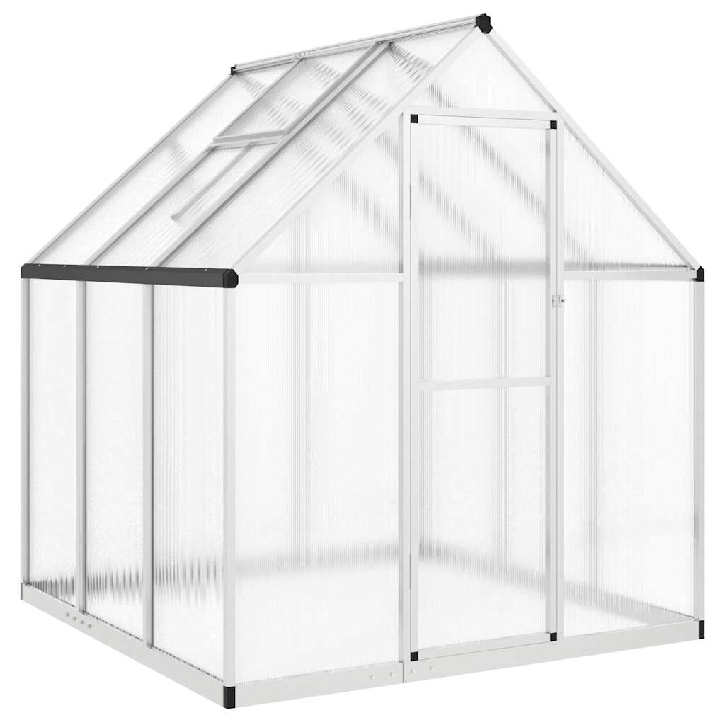 Gewächshaus mit Fundamentrahmen Silbern 169x58x195cm Aluminimum