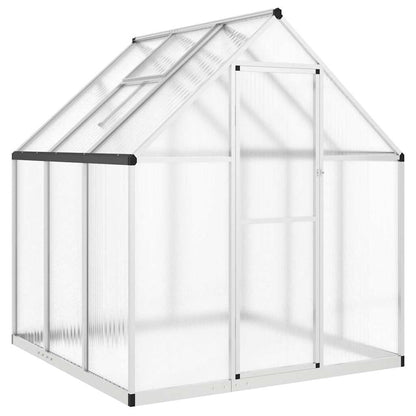 Gewächshaus mit Fundamentrahmen Silbern 169x58x195cm Aluminimum