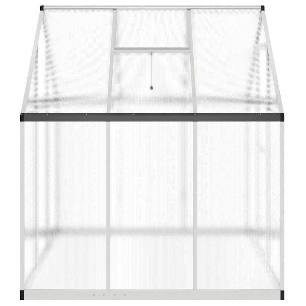 Gewächshaus mit Fundamentrahmen Silbern 169x58x195cm Aluminimum