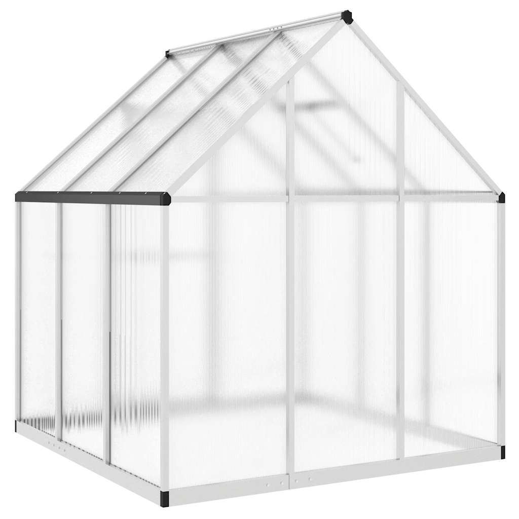Gewächshaus mit Fundamentrahmen Silbern 169x58x195cm Aluminimum