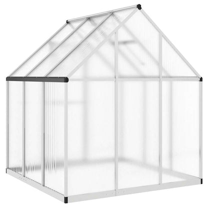 Gewächshaus mit Fundamentrahmen Silbern 169x58x195cm Aluminimum