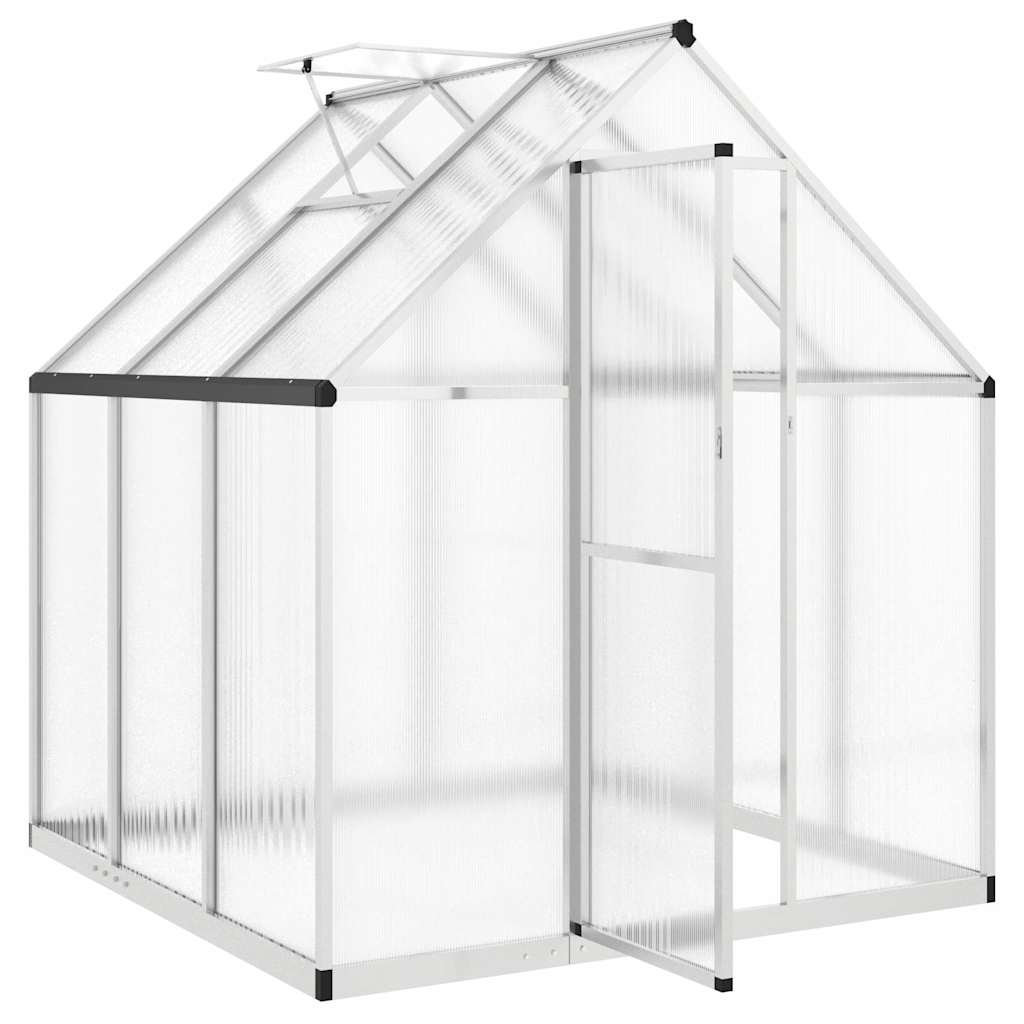 Gewächshaus mit Fundamentrahmen Silbern 169x58x195cm Aluminimum
