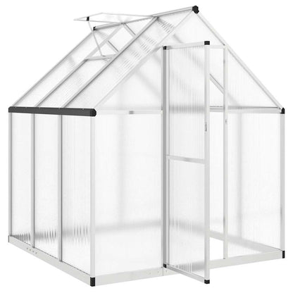 Gewächshaus mit Fundamentrahmen Silbern 169x58x195cm Aluminimum