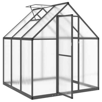 Gewächshaus mit Fundamentrahmen Silbern 169x58x195cm Aluminimum