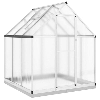 Gewächshaus mit Fundamentrahmen Silbern 169x58x195cm Aluminimum