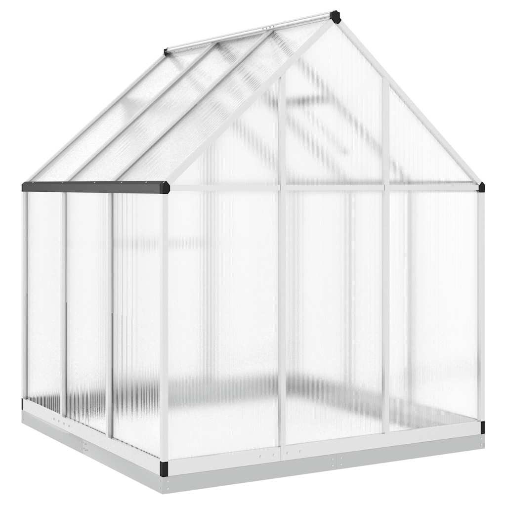 Gewächshaus mit Fundamentrahmen Silbern 169x58x195cm Aluminimum