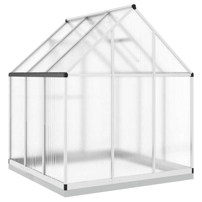 Gewächshaus mit Fundamentrahmen Silbern 169x58x195cm Aluminimum