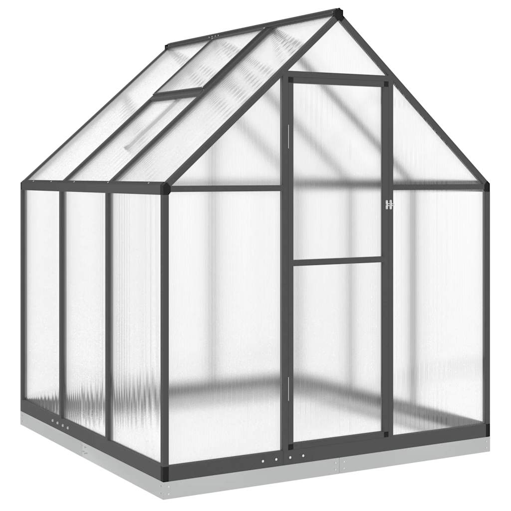Gewächshaus mit Fundamentrahmen Silbern 169x58x195cm Aluminimum