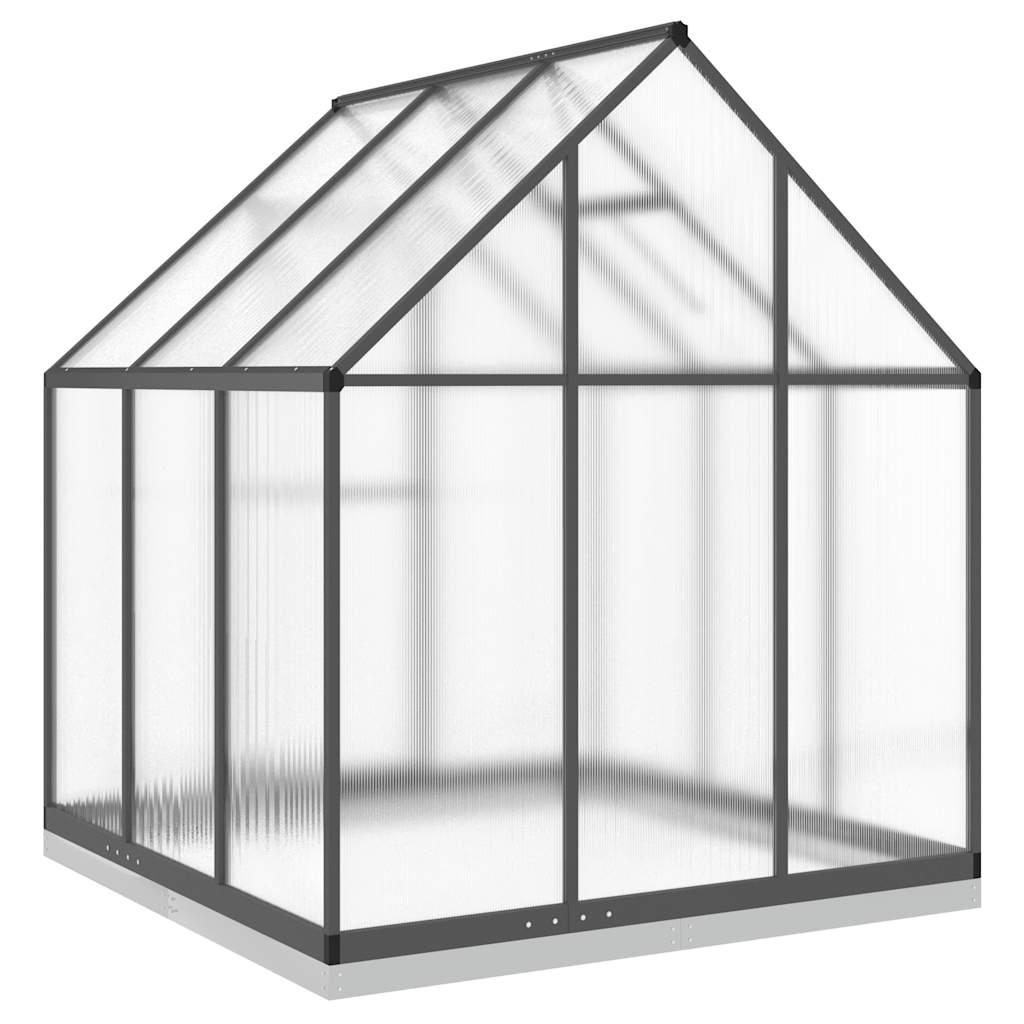 Gewächshaus mit Fundamentrahmen Silbern 169x58x195cm Aluminimum