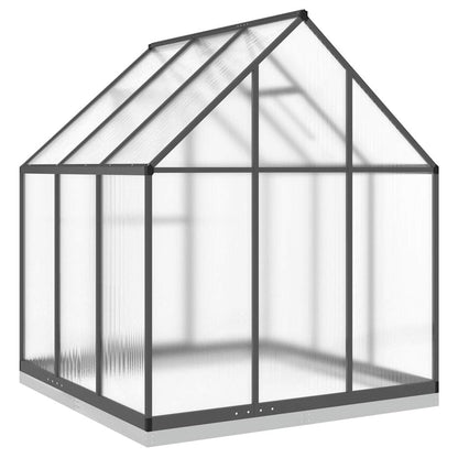 Gewächshaus mit Fundamentrahmen Silbern 169x58x195cm Aluminimum