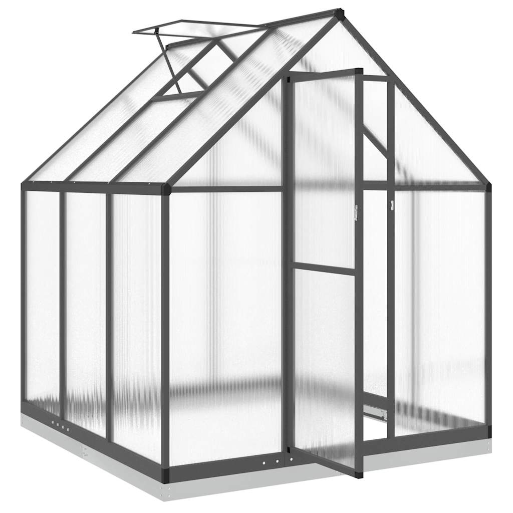 Gewächshaus mit Fundamentrahmen Silbern 169x58x195cm Aluminimum