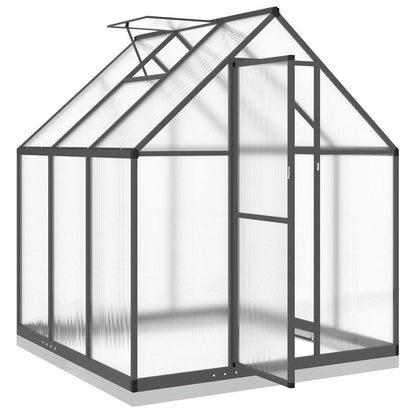 Gewächshaus mit Fundamentrahmen Silbern 169x58x195cm Aluminimum