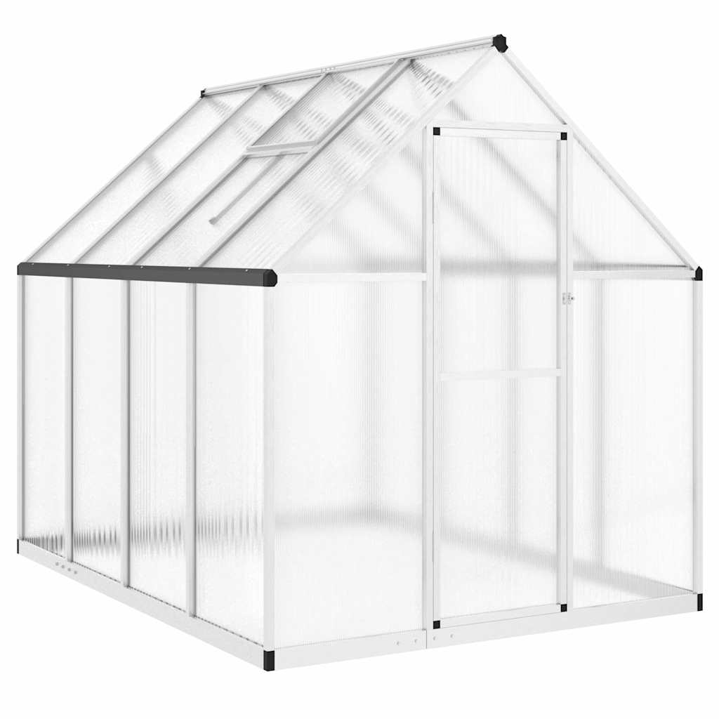 Gewächshaus mit Fundamentrahmen Silbern 169x58x195cm Aluminimum