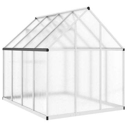 Gewächshaus mit Fundamentrahmen Silbern 169x58x195cm Aluminimum