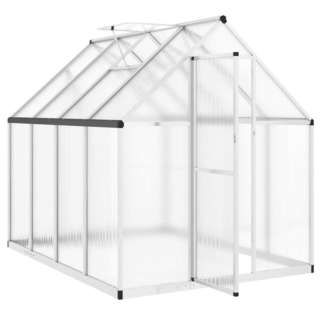 Gewächshaus mit Fundamentrahmen Silbern 169x58x195cm Aluminimum