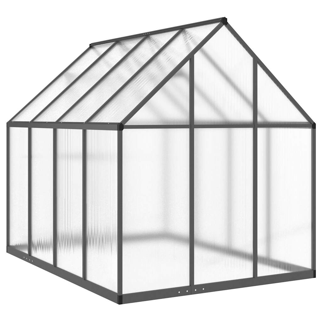 Gewächshaus mit Fundamentrahmen Silbern 169x58x195cm Aluminimum