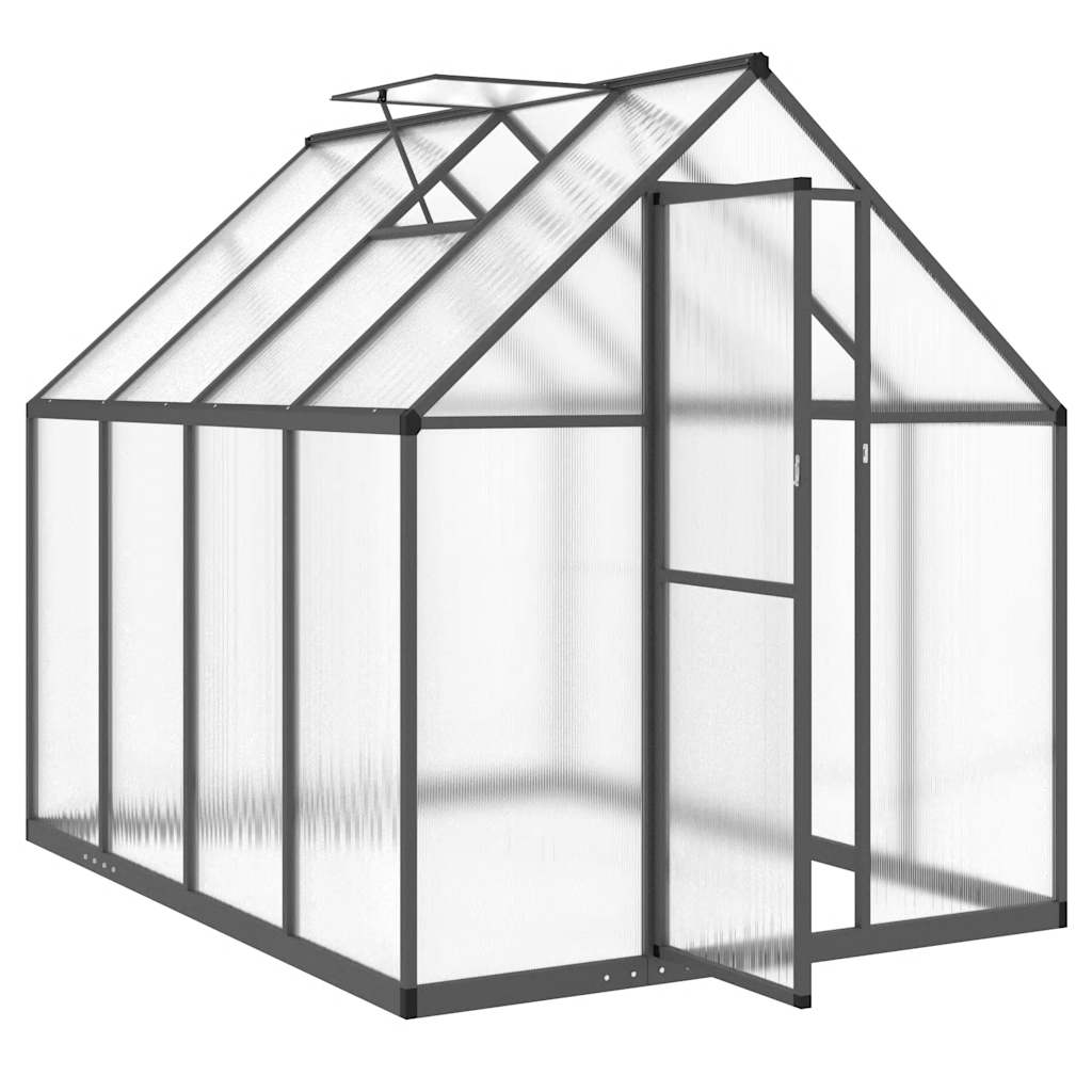 Gewächshaus mit Fundamentrahmen Silbern 169x58x195cm Aluminimum