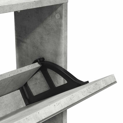 Schuhschrank mit 5 Fächern Spiegel Eiche 63x17x169,5 cm
