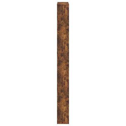 Schuhschrank mit 5 Fächern Spiegel Eiche 63x17x169,5 cm
