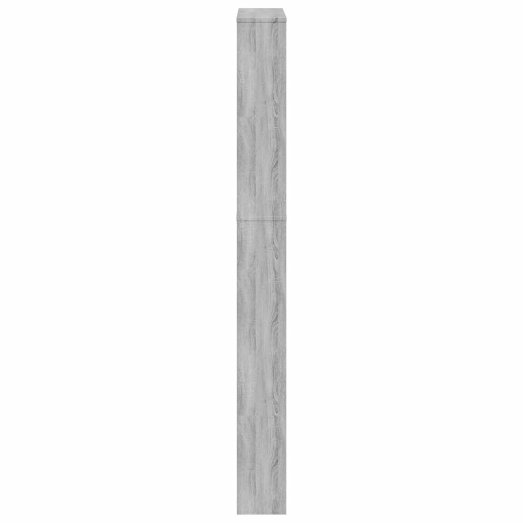 Schuhschrank mit 5 Fächern Spiegel Eiche 63x17x169,5 cm