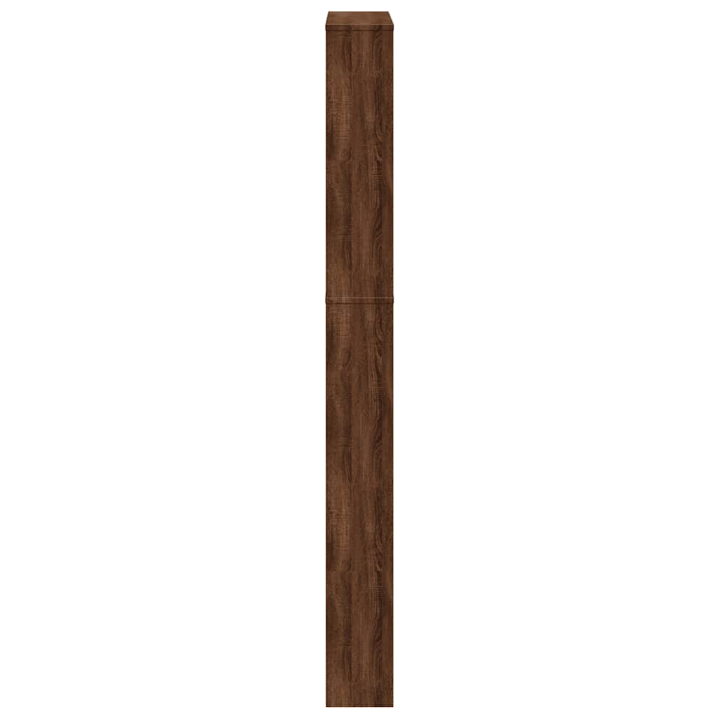 Schuhschrank mit 5 Fächern Spiegel Eiche 63x17x169,5 cm