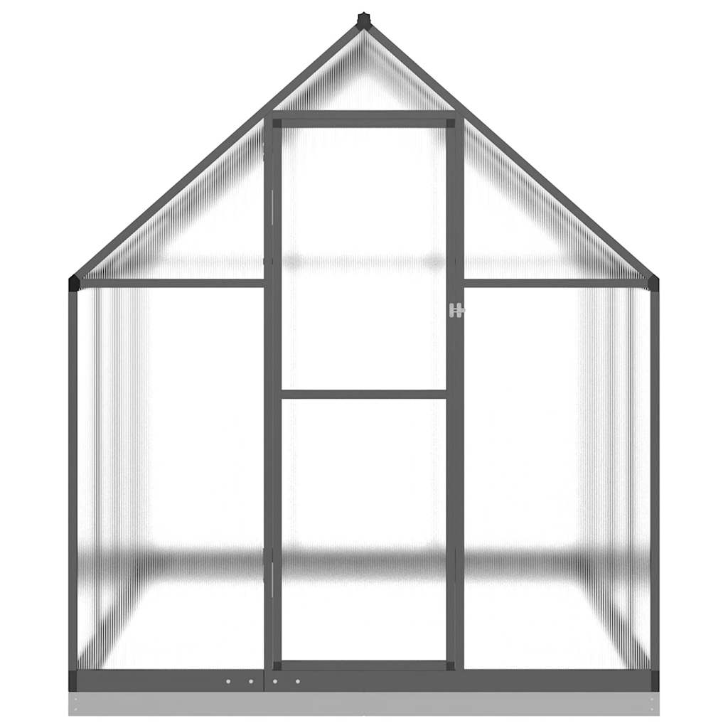 Gewächshaus mit Fundamentrahmen Silber 224x169x202cm Aluminimum