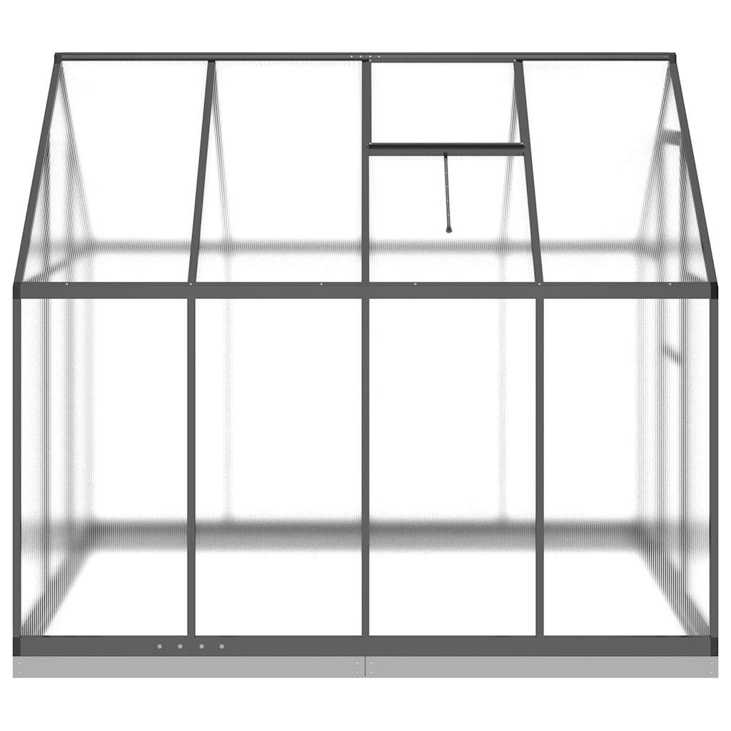 Gewächshaus mit Fundamentrahmen Silber 224x169x202cm Aluminimum