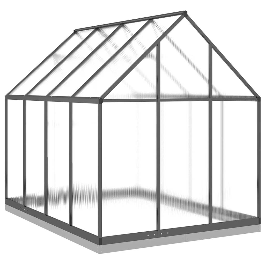 Gewächshaus mit Fundamentrahmen Silber 224x169x202cm Aluminimum