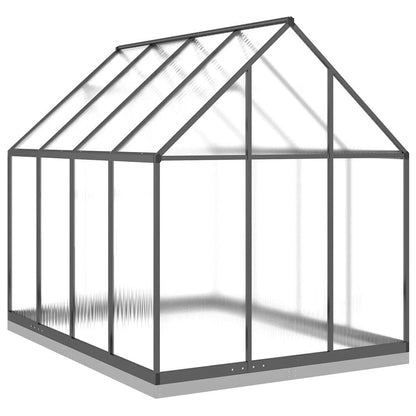 Gewächshaus mit Fundamentrahmen Silber 224x169x202cm Aluminimum