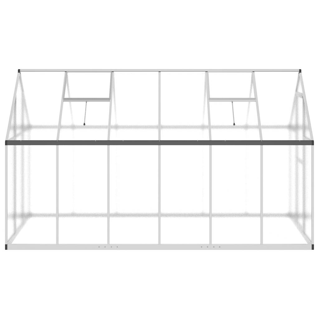 Gewächshaus mit Fundamentrahmen Silber 224x169x202cm Aluminimum