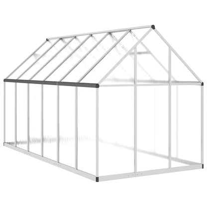 Gewächshaus mit Fundamentrahmen Silber 224x169x202cm Aluminimum