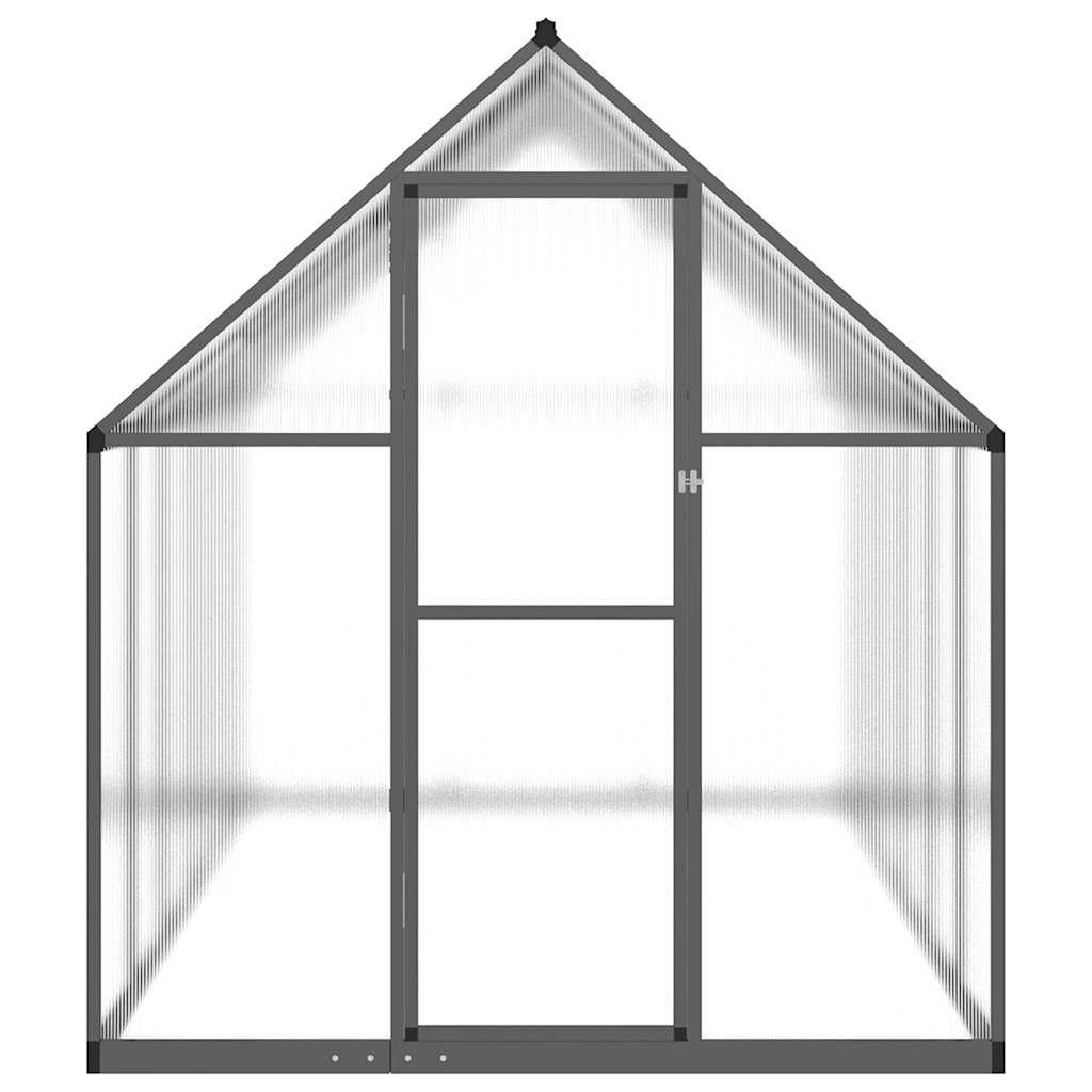 Gewächshaus mit Fundamentrahmen Silber 224x169x202cm Aluminimum