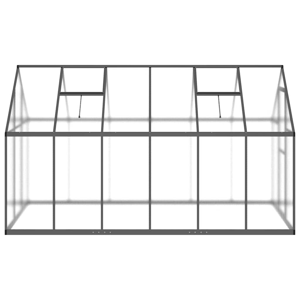 Gewächshaus mit Fundamentrahmen Silber 224x169x202cm Aluminimum