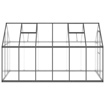 Gewächshaus mit Fundamentrahmen Silber 224x169x202cm Aluminimum