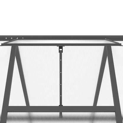Gewächshaus mit Fundamentrahmen Silber 224x169x202cm Aluminimum