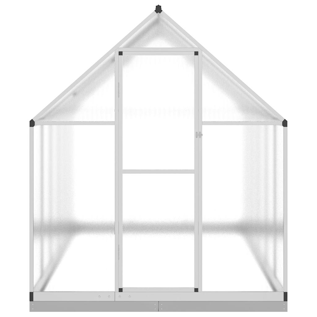 Gewächshaus mit Fundamentrahmen Silber 224x169x202cm Aluminimum