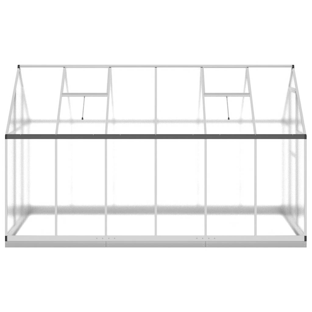Gewächshaus mit Fundamentrahmen Silber 224x169x202cm Aluminimum
