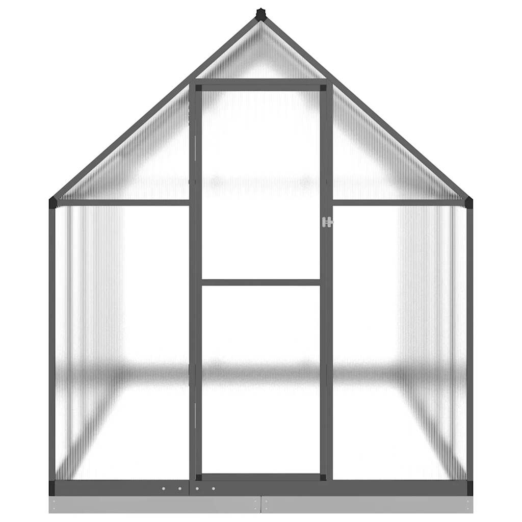 Gewächshaus mit Fundamentrahmen Silber 224x169x202cm Aluminimum