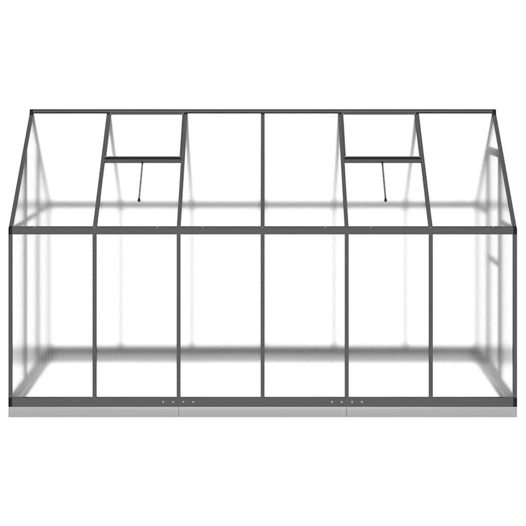 Gewächshaus mit Fundamentrahmen Silber 224x169x202cm Aluminimum