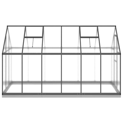 Gewächshaus mit Fundamentrahmen Silber 224x169x202cm Aluminimum