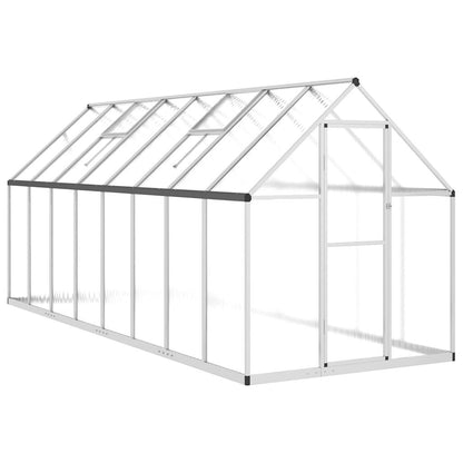 Gewächshaus mit Fundamentrahmen Silber 224x169x202cm Aluminimum