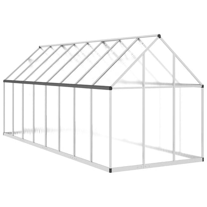 Gewächshaus mit Fundamentrahmen Silber 224x169x202cm Aluminimum
