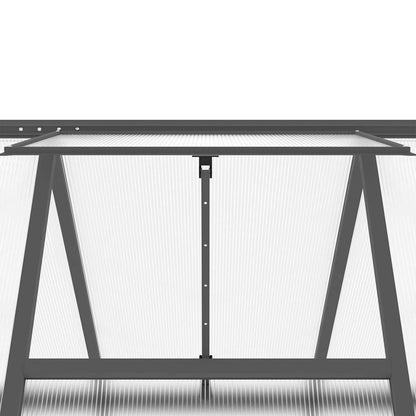 Gewächshaus mit Fundamentrahmen Silber 224x169x202cm Aluminimum