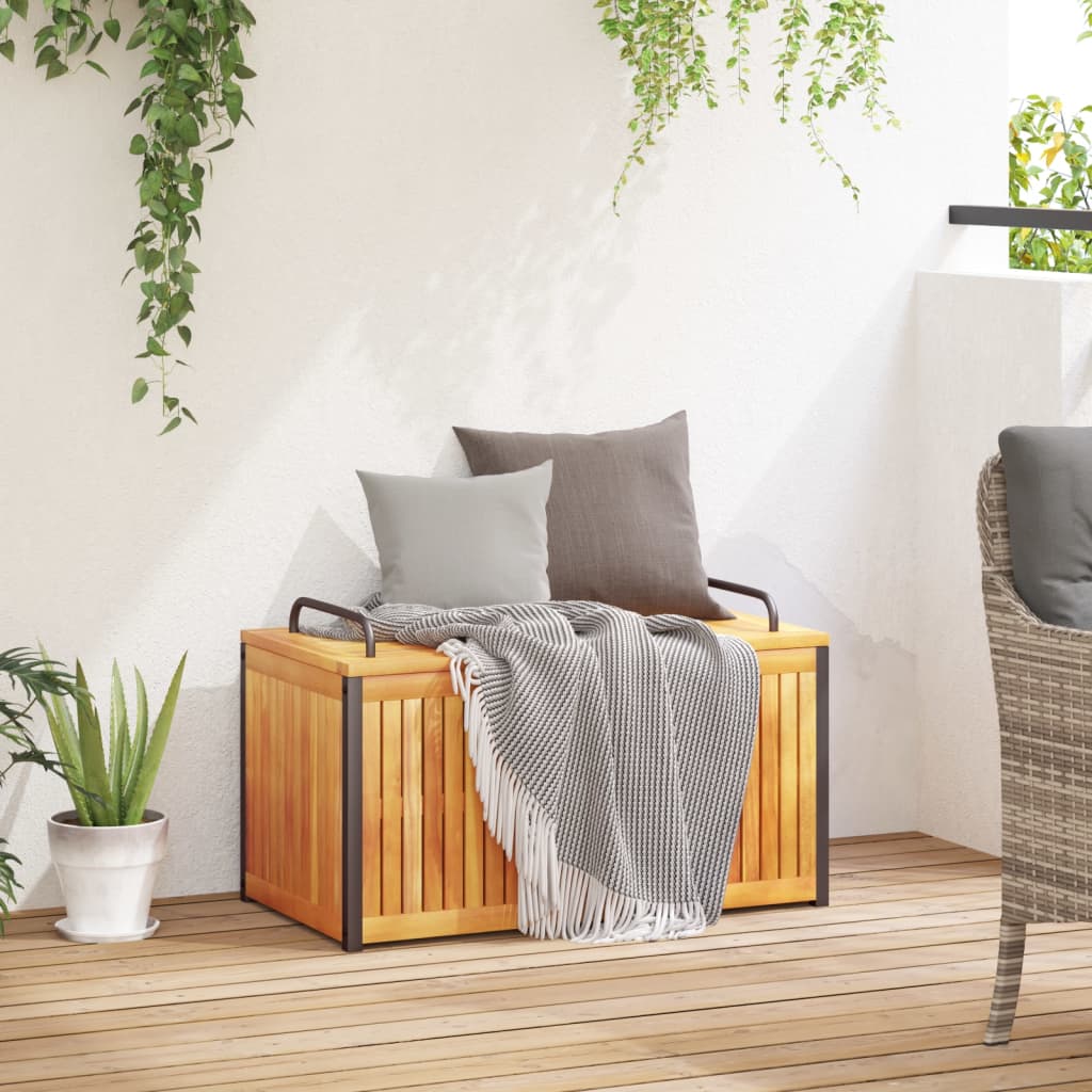 Gartenbox Massivholz Akazie Und Stahl